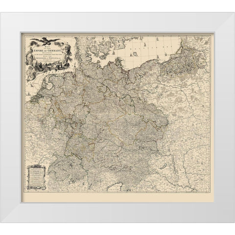 Germany Empire - Delarochette 1782 White Modern Wood Framed Art Print by Delarochette