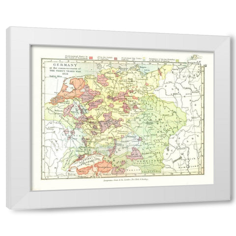 Germany 1618 - Gardiner 1902 White Modern Wood Framed Art Print by Gardiner