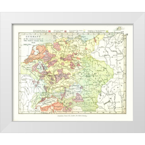 Germany 1618 - Gardiner 1902 White Modern Wood Framed Art Print by Gardiner