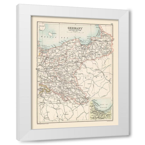 Eastern Germany - Bartholomew 1892 White Modern Wood Framed Art Print by Bartholomew