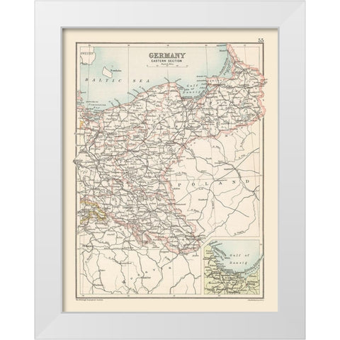Eastern Germany - Bartholomew 1892 White Modern Wood Framed Art Print by Bartholomew