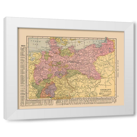 Germany - Hammond 1910 White Modern Wood Framed Art Print by Hammond