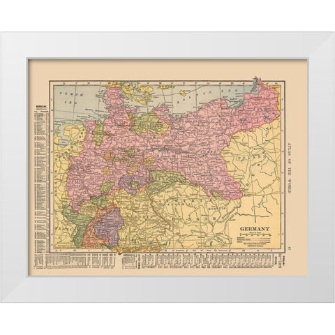Germany - Hammond 1910 White Modern Wood Framed Art Print by Hammond