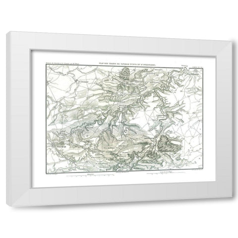 Battles of Jena and Auerstedt White Modern Wood Framed Art Print by Unknown