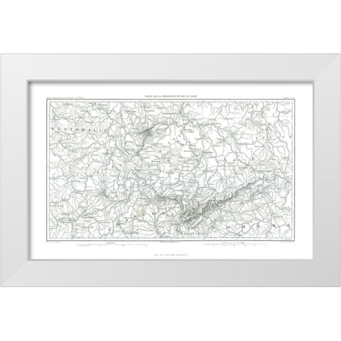 Franconia Saxe Germany - Thiers 1866 White Modern Wood Framed Art Print by Thiers