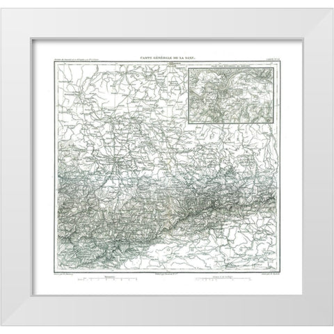 Saxe Germany - Thiers 1866 White Modern Wood Framed Art Print by Thiers