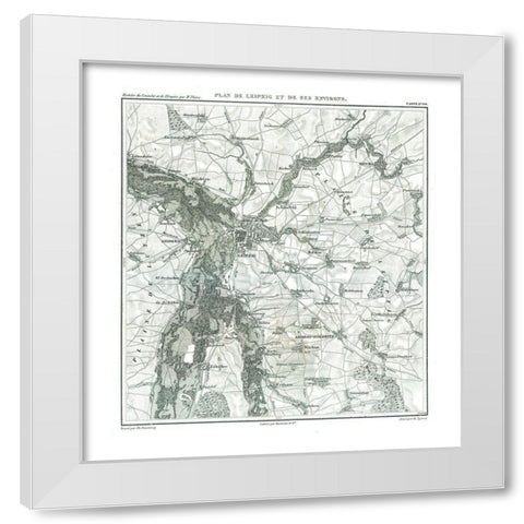 Leipzig Germany - Thiers 1866 White Modern Wood Framed Art Print by Thiers