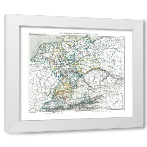 Mediatization of 1805 Germany - Thiers 1866 White Modern Wood Framed Art Print by Thiers