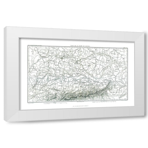 Danube Valley Germany - Thiers 1866 White Modern Wood Framed Art Print by Thiers