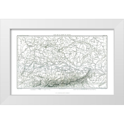 Danube Valley Germany - Thiers 1866 White Modern Wood Framed Art Print by Thiers