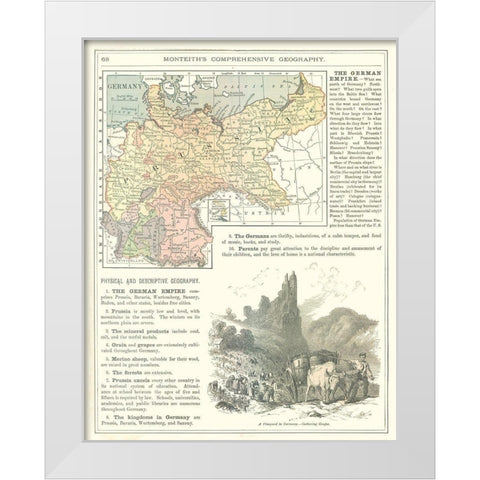 Germany - Monteith 1882 White Modern Wood Framed Art Print by Monteith