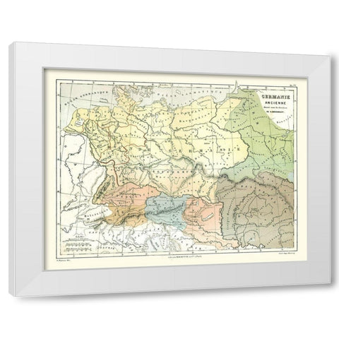 Ancient Germany - Cortambert 1880 White Modern Wood Framed Art Print by Cortambert