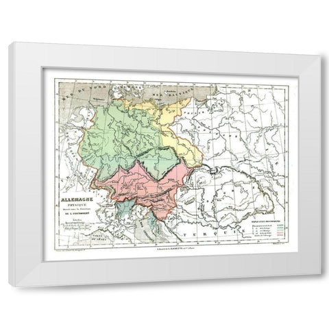 Physical Germany - Cortambert 1880 White Modern Wood Framed Art Print by Cortambert