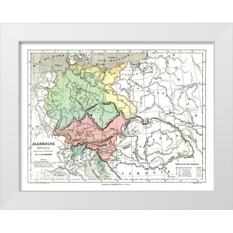 Physical Germany - Cortambert 1880 White Modern Wood Framed Art Print by Cortambert