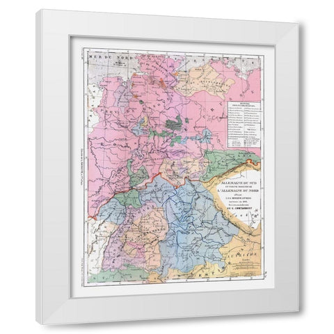 South Germany - Cortambert 1880 White Modern Wood Framed Art Print by Cortambert