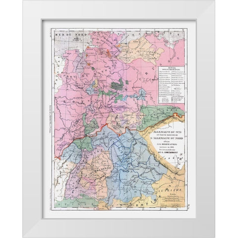 South Germany - Cortambert 1880 White Modern Wood Framed Art Print by Cortambert