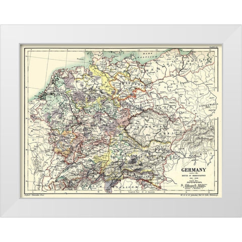 House of Hohenstaufen 1138-1254 Germany White Modern Wood Framed Art Print by Poole
