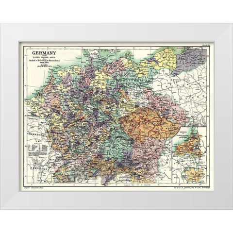 Late Middle Ages 1273 to 1492 Germany - Poole 1902 White Modern Wood Framed Art Print by Poole