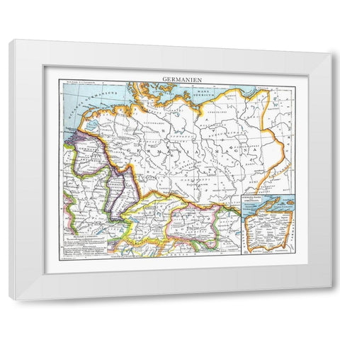Germany - Droysen 1886 White Modern Wood Framed Art Print by Droysen
