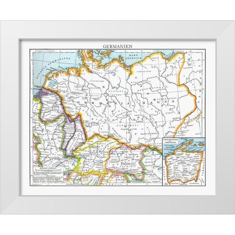 Germany - Droysen 1886 White Modern Wood Framed Art Print by Droysen
