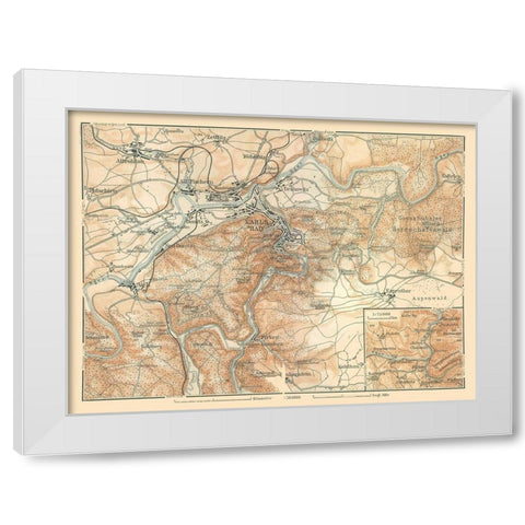 Karlsbad Region Germany - Baedeker 1910 White Modern Wood Framed Art Print by Baedeker