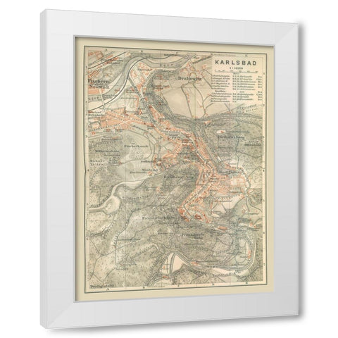 Karlsbad Germany - Baedeker 1910 White Modern Wood Framed Art Print by Baedeker