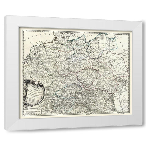 Ancient Germany - Vaugondy 1757 White Modern Wood Framed Art Print by Vaugondy