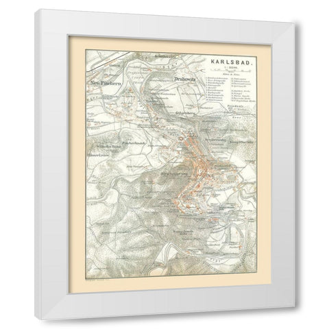 Karlsbad Germany - Baedeker 1896 White Modern Wood Framed Art Print by Baedeker