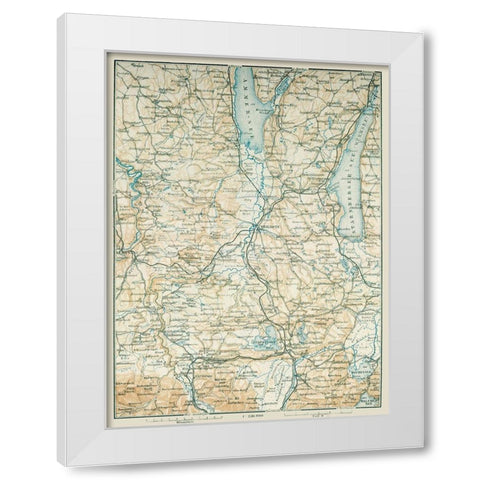 South Germany - Baedeker 1914 White Modern Wood Framed Art Print by Baedeker