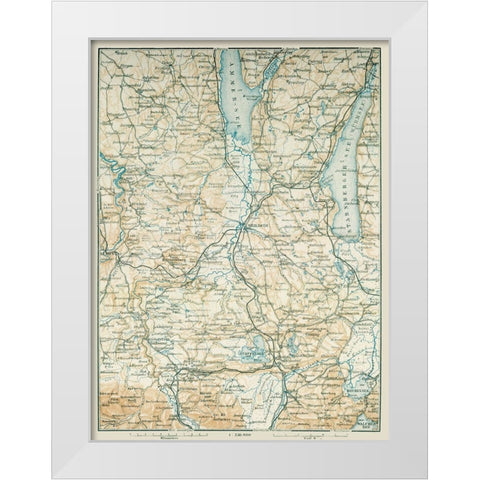 South Germany - Baedeker 1914 White Modern Wood Framed Art Print by Baedeker