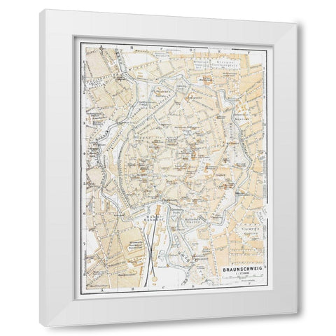 Braunschweig Germany - Baedeker 1914 White Modern Wood Framed Art Print by Baedeker