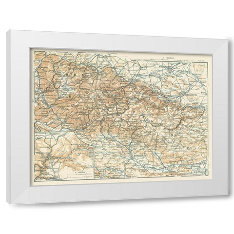 Ober Harz Unter Harz Germany - Baedeker 1914 White Modern Wood Framed Art Print by Baedeker