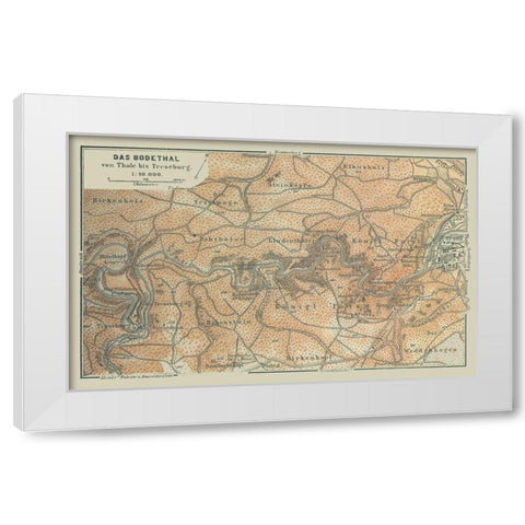 Bodetal Germany - Baedeker 1914 White Modern Wood Framed Art Print by Baedeker