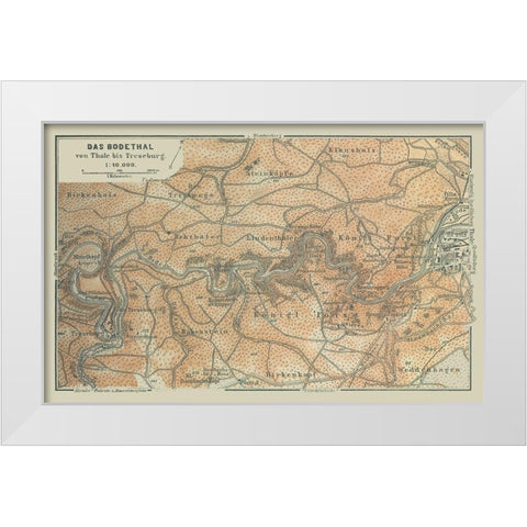 Bodetal Germany - Baedeker 1914 White Modern Wood Framed Art Print by Baedeker