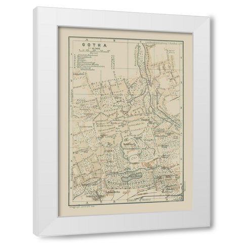 Gotha Germany - Baedeker 1914 White Modern Wood Framed Art Print by Baedeker