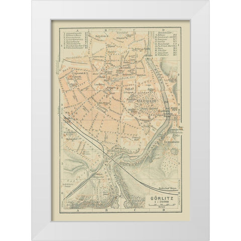 Gorlitz Germany - Baedeker 1914 White Modern Wood Framed Art Print by Baedeker