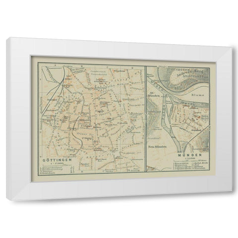 Gottingen Munden Germany - Baedeker 1914 White Modern Wood Framed Art Print by Baedeker