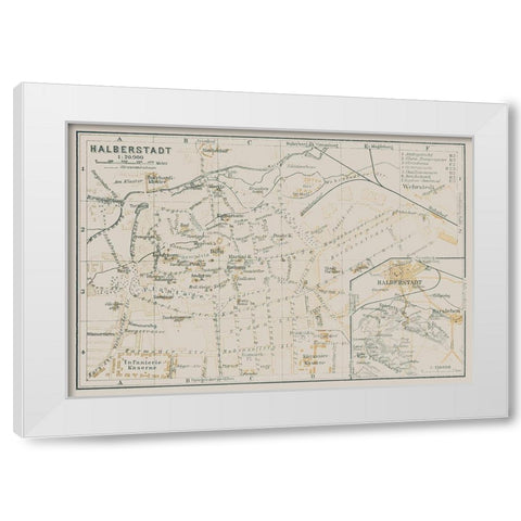 Halberstadt Germany - Baedeker 1914 White Modern Wood Framed Art Print by Baedeker