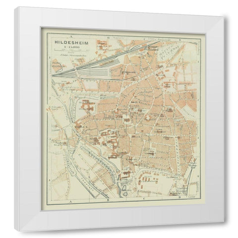 Hildesheim Germany - Baedeker 1914 White Modern Wood Framed Art Print by Baedeker