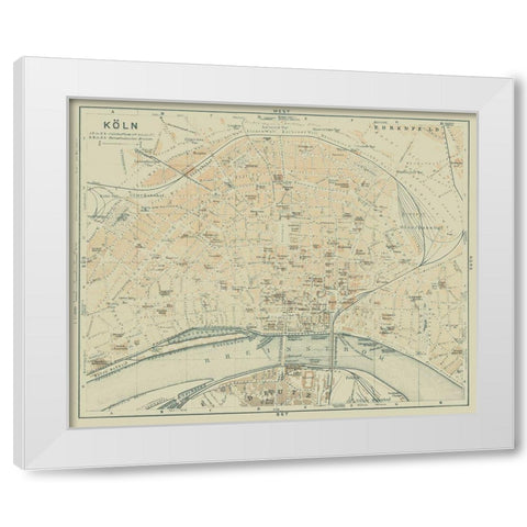 Cologne Germany - Baedeker 1914 White Modern Wood Framed Art Print by Baedeker