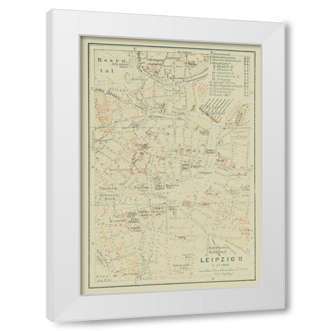 Leipzig Germany - Baedeker 1914 White Modern Wood Framed Art Print by Baedeker