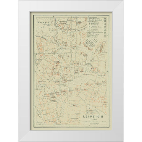 Leipzig Germany - Baedeker 1914 White Modern Wood Framed Art Print by Baedeker