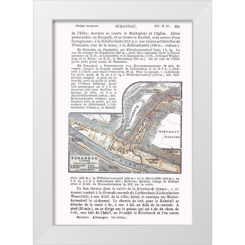 Schandau Germany - Baedeker 1914 White Modern Wood Framed Art Print by Baedeker