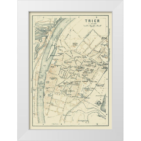 Trier Germany - Baedeker 1914 White Modern Wood Framed Art Print by Baedeker