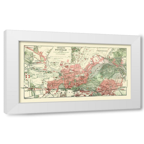 Potsdam Surroundings Germany - Baedeker 1914 White Modern Wood Framed Art Print by Baedeker