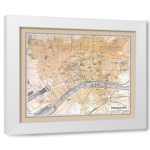 Frankfurt Germany - Baedeker 1896 White Modern Wood Framed Art Print by Baedeker