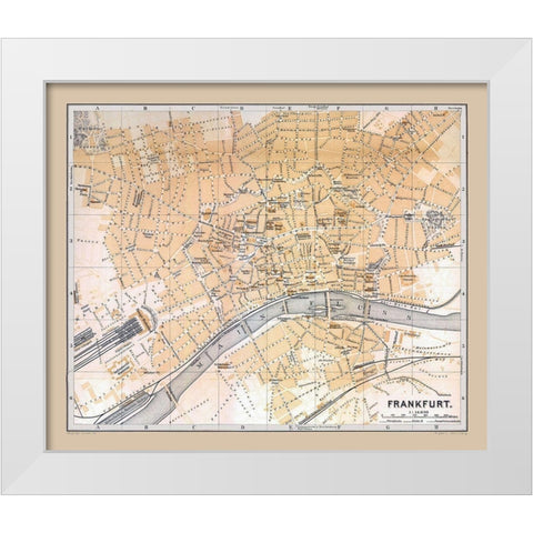 Frankfurt Germany - Baedeker 1896 White Modern Wood Framed Art Print by Baedeker