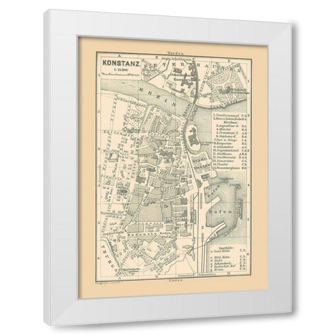 Konstanz Germany - Baedeker 1896 White Modern Wood Framed Art Print by Baedeker