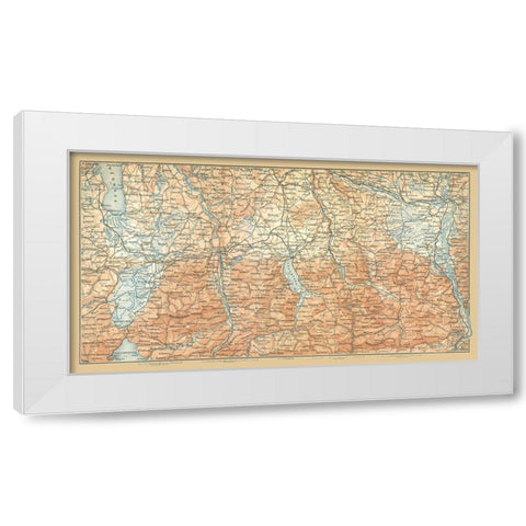 Southeastern Germany - Baedeker 1896 White Modern Wood Framed Art Print by Baedeker