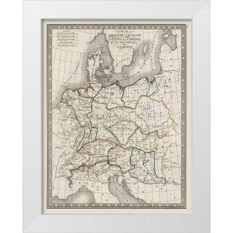 Ancient Germany - Monin 1839 White Modern Wood Framed Art Print by Monin